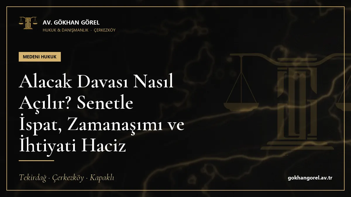 Alacak Davası Nasıl Açılır? Senetle İspat, Zamanaşımı ve İhtiyati Haciz