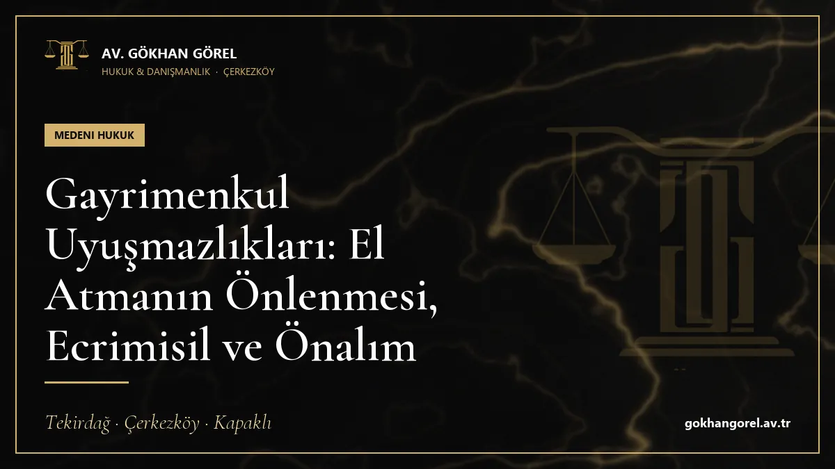 Gayrimenkul Uyuşmazlıkları: El Atmanın Önlenmesi, Ecrimisil ve Önalım